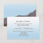 Rustic Mountain Zipline Wedding Response Card RSVP Kaartje (Voorkant / Achterkant)