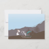 Rustic Mountain Zipline Wedding Response Card RSVP Kaartje (Achterkant)