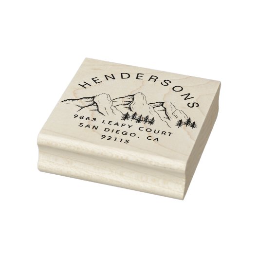 Rustic Mountains Aangepaste naam Retouradres Rubberstempel (Stempel)