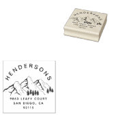 Rustic Mountains Aangepaste naam Retouradres Rubberstempel (Gestempeld)