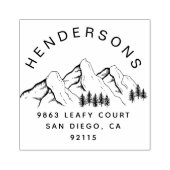 Rustic Mountains Aangepaste naam Retouradres Rubberstempel (Afrduk)