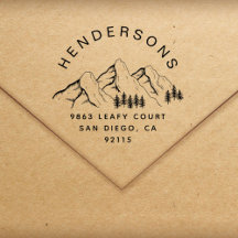 Rustic Mountains Aangepaste naam Retouradres