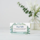 Rustic Mountains Adventure Baby Diaper Raffle Informatiekaartje (Staand voorkant)