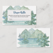Rustic Mountains Adventure Baby Diaper Raffle Informatiekaartje (Voorkant / Achterkant)