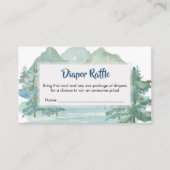 Rustic Mountains Adventure Baby Diaper Raffle Informatiekaartje (Voorkant)