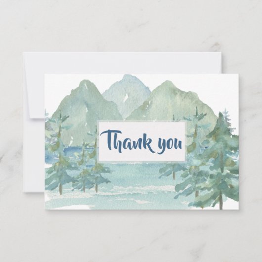 Rustic Mountains Adventure Baby shower Dank u Bedankkaart (Voorkant)