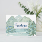 Rustic Mountains Adventure Baby shower Dank u Bedankkaart (Staand voorkant)
