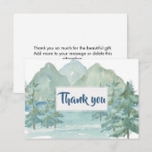Rustic Mountains Adventure Baby shower Dank u Bedankkaart (Voorkant / Achterkant)