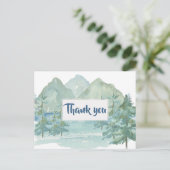 Rustic Mountains Adventure Baby shower Dank u Briefkaart (Staand voorkant)