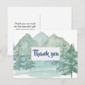 Rustic Mountains Adventure Baby shower Dank u Briefkaart (Voorkant / Achterkant)