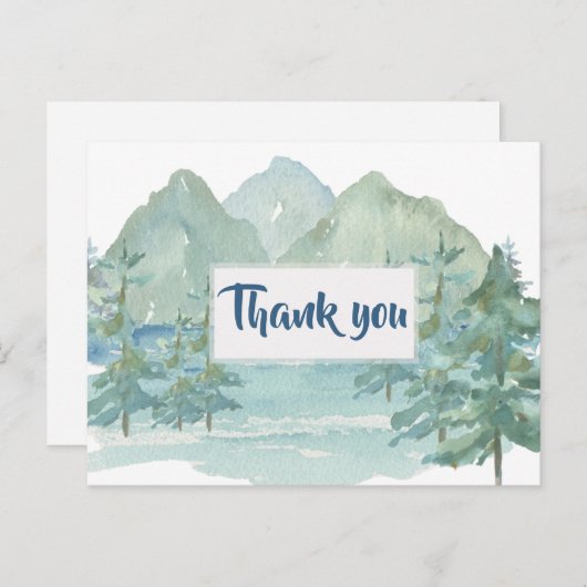 Rustic Mountains Adventure Baby shower Dank u Briefkaart (Voorkant / Achterkant)