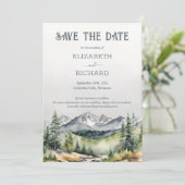 Rustic Mountains Adventure begint met trouwfoto Save The Date (Staand voorkant)