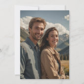 Rustic Mountains Adventure begint met trouwfoto Save The Date (Achterkant)