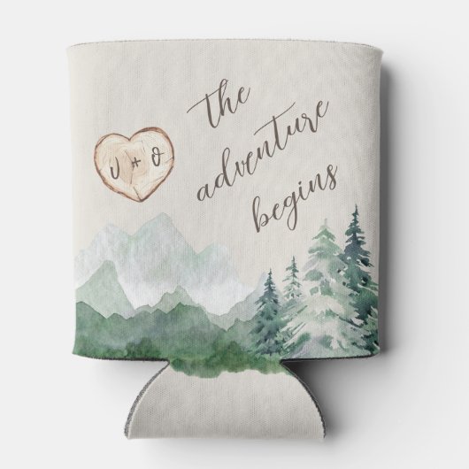 Rustic Mountains Adventure begint met weddenschap Blikjeskoeler (Achterkant)