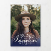 Rustic Mountains Afstudeerfeest Drievoudige Vouw Drieluik Uitnodiging (Cover)