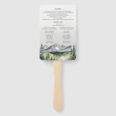 Rustic Mountains Avontuur Foto Trouwprogramma Handwaaier (Achterkant)