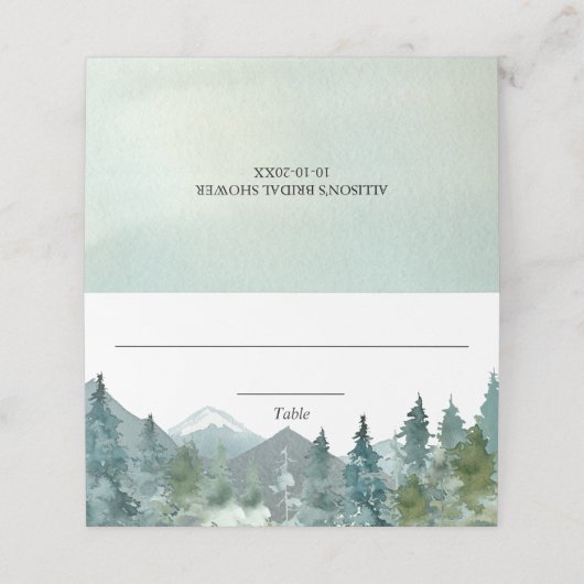 Rustic Mountains bos waterverf plaatskaart Plaatskaartje (Buitenkant ongevouwen)