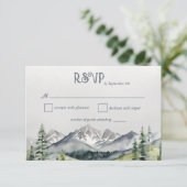 Rustic Mountains Forest Adventure gaat trouwen RSVP Kaartje (Staand voorkant)