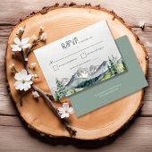 Rustic Mountains Forest Adventure gaat trouwen RSVP Kaartje