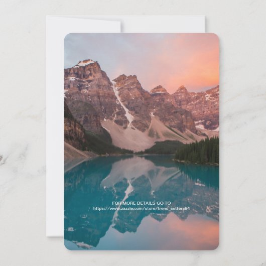 Rustic Mountains Forest Script Wedding Kaart (Achterkant)