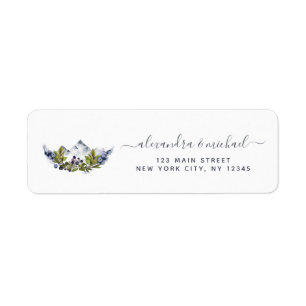 Rustic Mountains Forest Waterverf Wedding Etiket