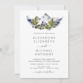 Rustic Mountains Forest Waterverf Wedding Kaart (Voorkant)