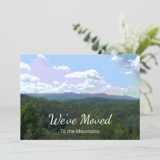 Rustic Mountains Foto Nieuw Huis Adreswijziging Aankondiging (Staand voorkant)
