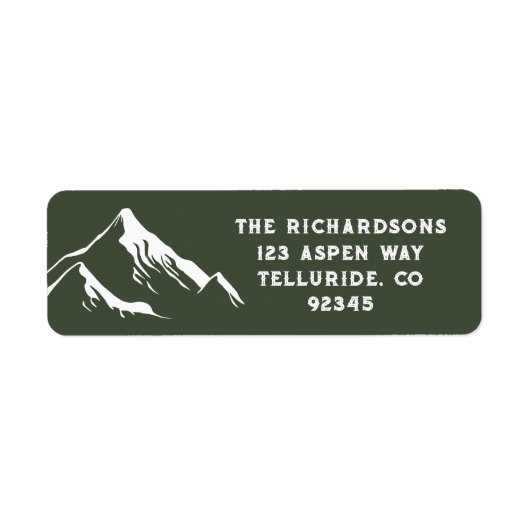 Rustic Mountains - Gepersonaliseerde familienaam L Etiket (Voorkant)