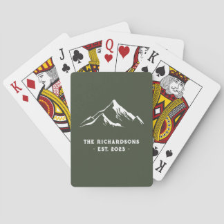Rustic Mountains - Gepersonaliseerde familienaam L Pokerkaarten