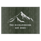 Rustic Mountains - Gepersonaliseerde familienaam L Snijplank (Voorkant)