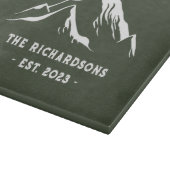 Rustic Mountains - Gepersonaliseerde familienaam L Snijplank (Hoek)