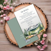 Rustic Mountains Herfst Adventure Wedding Details Informatiekaartje
