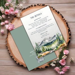 Rustic Mountains Herfst Adventure Wedding Details Informatiekaartje
