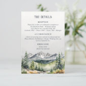 Rustic Mountains Herfst Adventure Wedding Details Informatiekaartje (Staand voorkant)