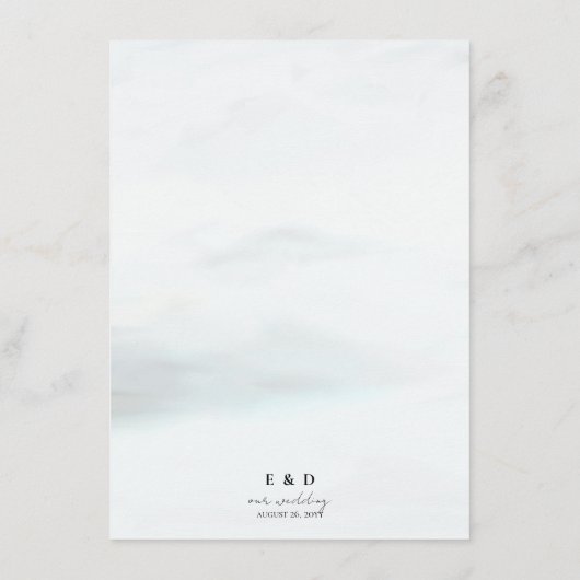 Rustic Mountains Honeymoon Fund Stofblauw Informatiekaartje (Achterkant)