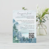 Rustic Mountains Honeymoon Fund Stofblauw Informatiekaartje (Staand voorkant)