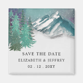 Rustic Mountains Lake bewaart de Date Magnet