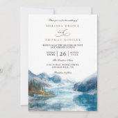 Rustic Mountains Lake Montana QR Code Wedding Kaart (Voorkant)