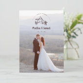 Rustic Mountains Landscape Romantic Photo Wedding Bedankkaart (Staand voorkant)