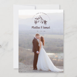 Rustic Mountains Landscape Romantic Photo Wedding Bedankkaart