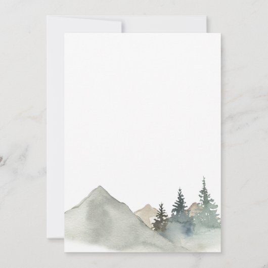 Rustic Mountains Pine Tree Forest Natuur bruiloft Kaart (Achterkant)