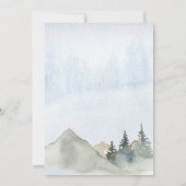 Rustic Mountains Pine Tree Snow Forest Wedding Kaart (Achterkant)