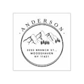 Rustic Mountains Pine Trees Custom Return Address Rubberstempel (Afrduk)
