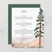Rustic Mountains Pine Trees Fog Landscape Menu (Voorkant / Achterkant)