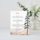Rustic Mountains Pine Trees Landscape Menu (Staand voorkant)
