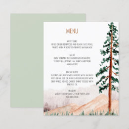 Rustic Mountains Pine Trees Landscape Menu