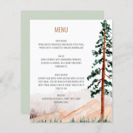 Rustic Mountains Pine Trees Landscape Menu