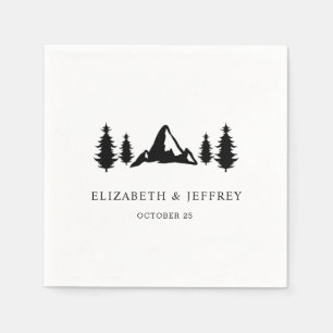 Rustic Mountains Pine Winter Wedding Napkins Servet