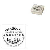 Rustic Mountains & Pines Schets Paar's Adres Rubberstempel (Gestempeld)