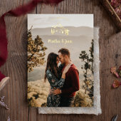 Rustic Mountains Romantic Photo Wedding Folie Uitnodiging
